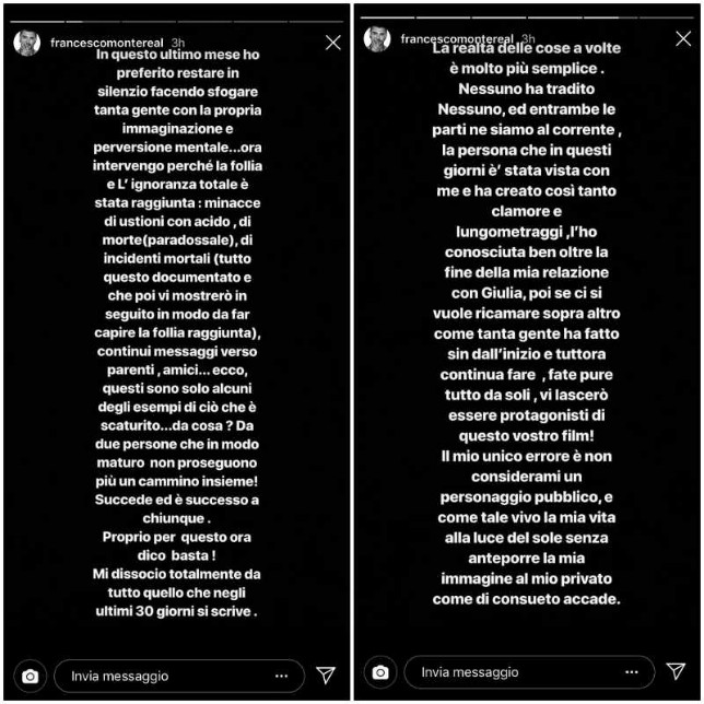 Galleria foto - Gf Vip, Francesco Monte si difende: âGiulia Salemi? Ci siamo lasciati prima di incontrare Isabellaâ Foto 2